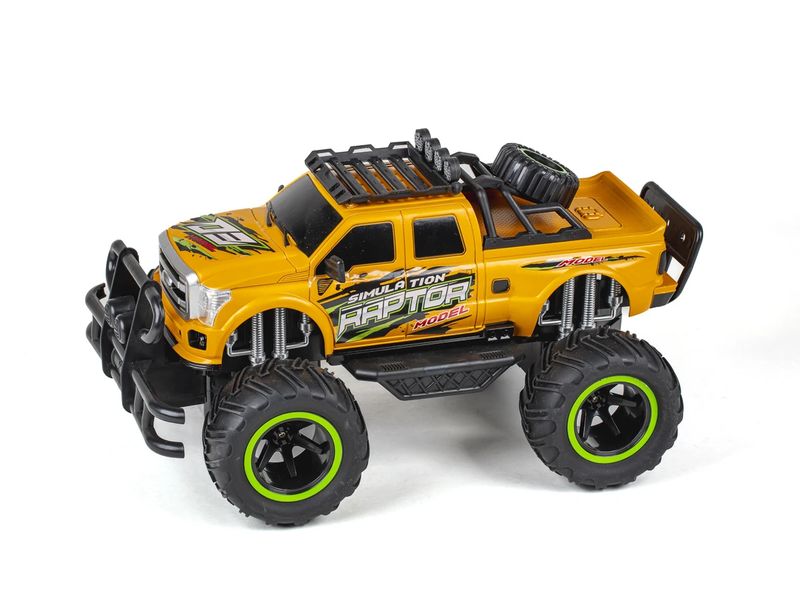TEC-TOY Monster Truck Raptor Gelb, 1:12 Ferngesteuerter Pick-Up Monstertruck für Kinder ab 6 Jahren