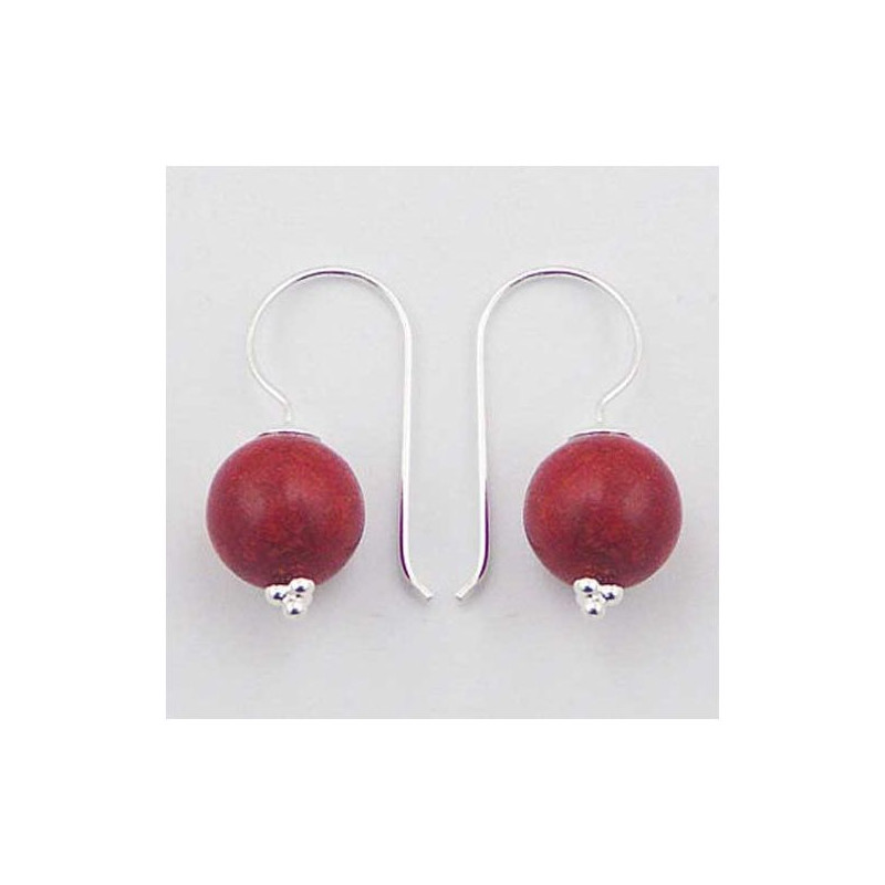Boucles d'oreille gorgone rouge