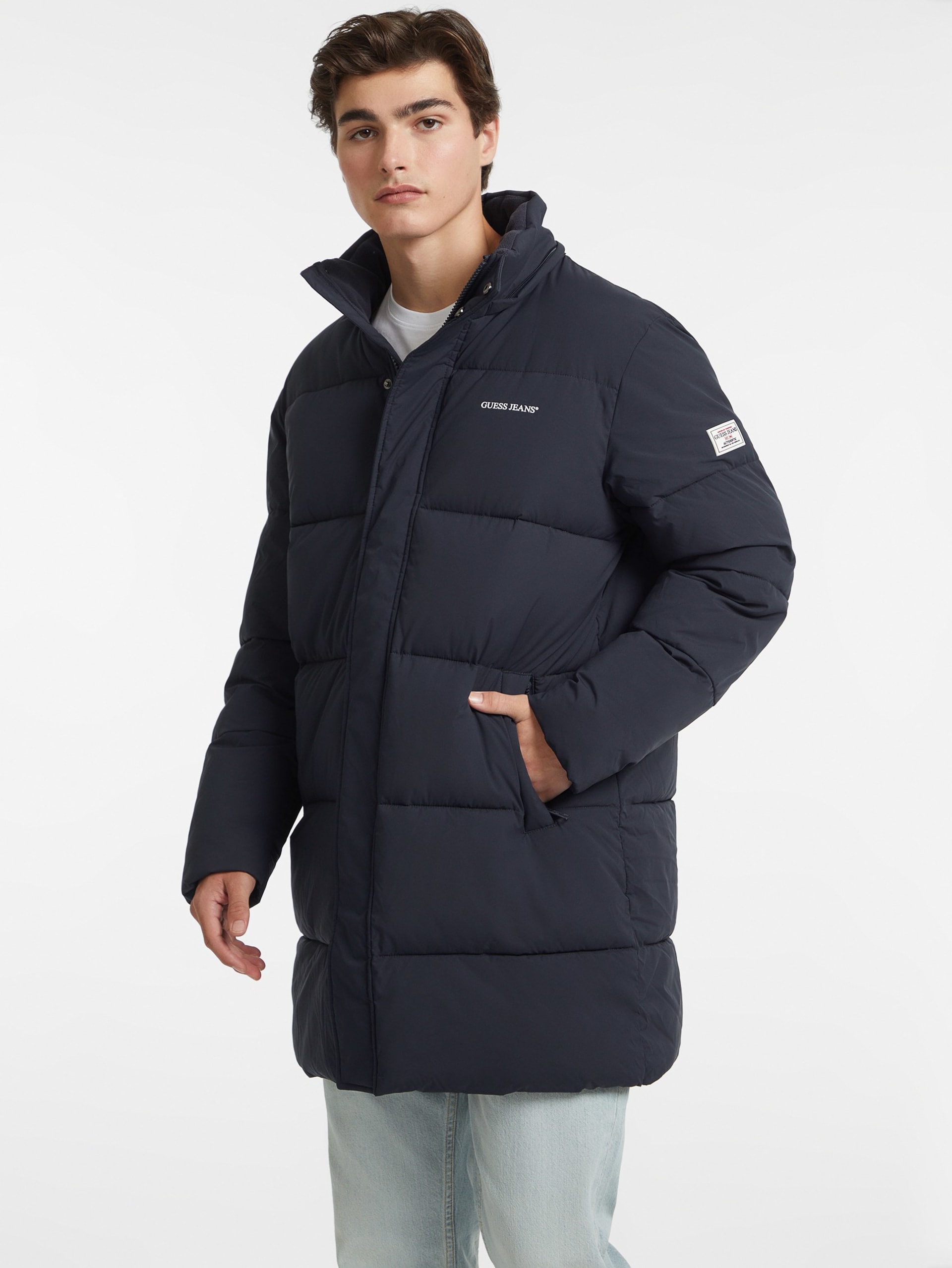 Jaqueta puffer de comprimento médio