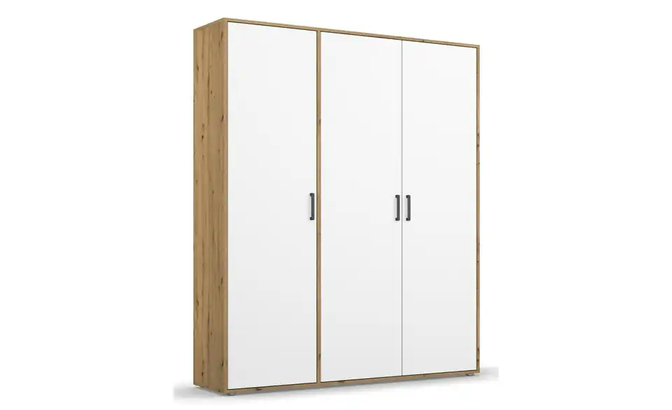 Drehtürenschrank Absetzung: Eiche Artisan 140 cm 3 Stück
