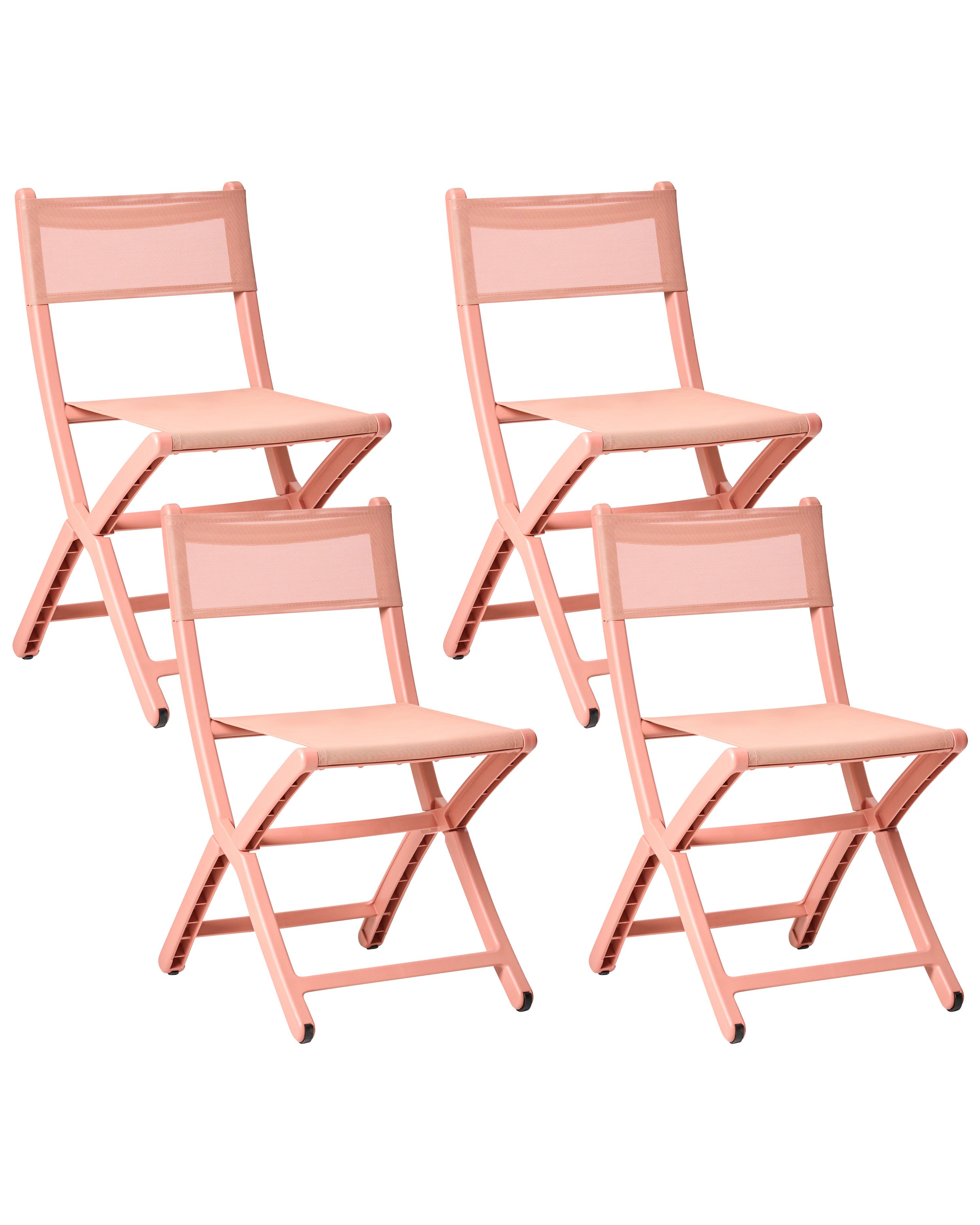Set van 4 tuinstoelen TALCA inklapbaar Koraalrood