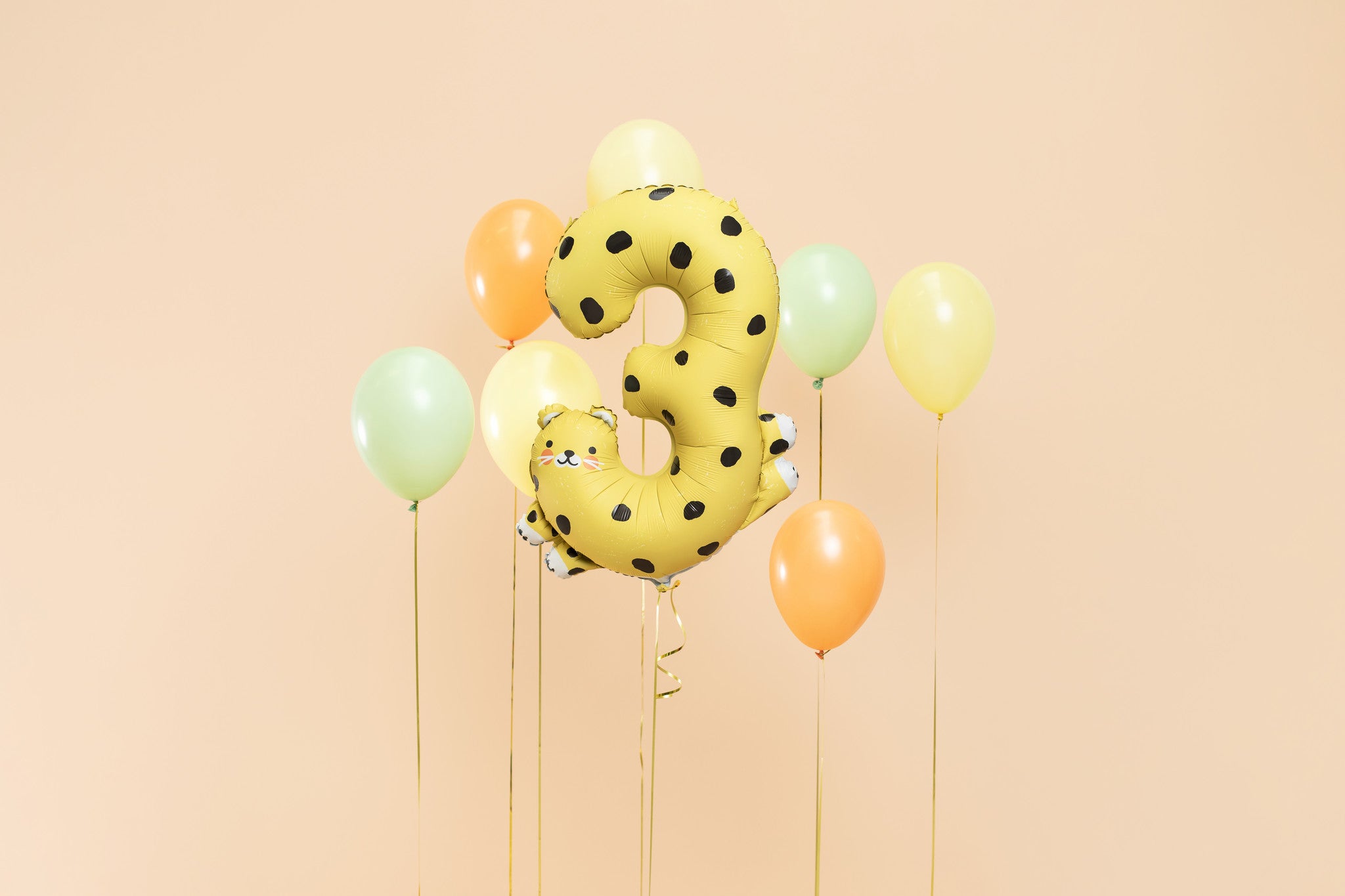 Helium Ballon 3 Jaar Cheetah Leeg 75cm