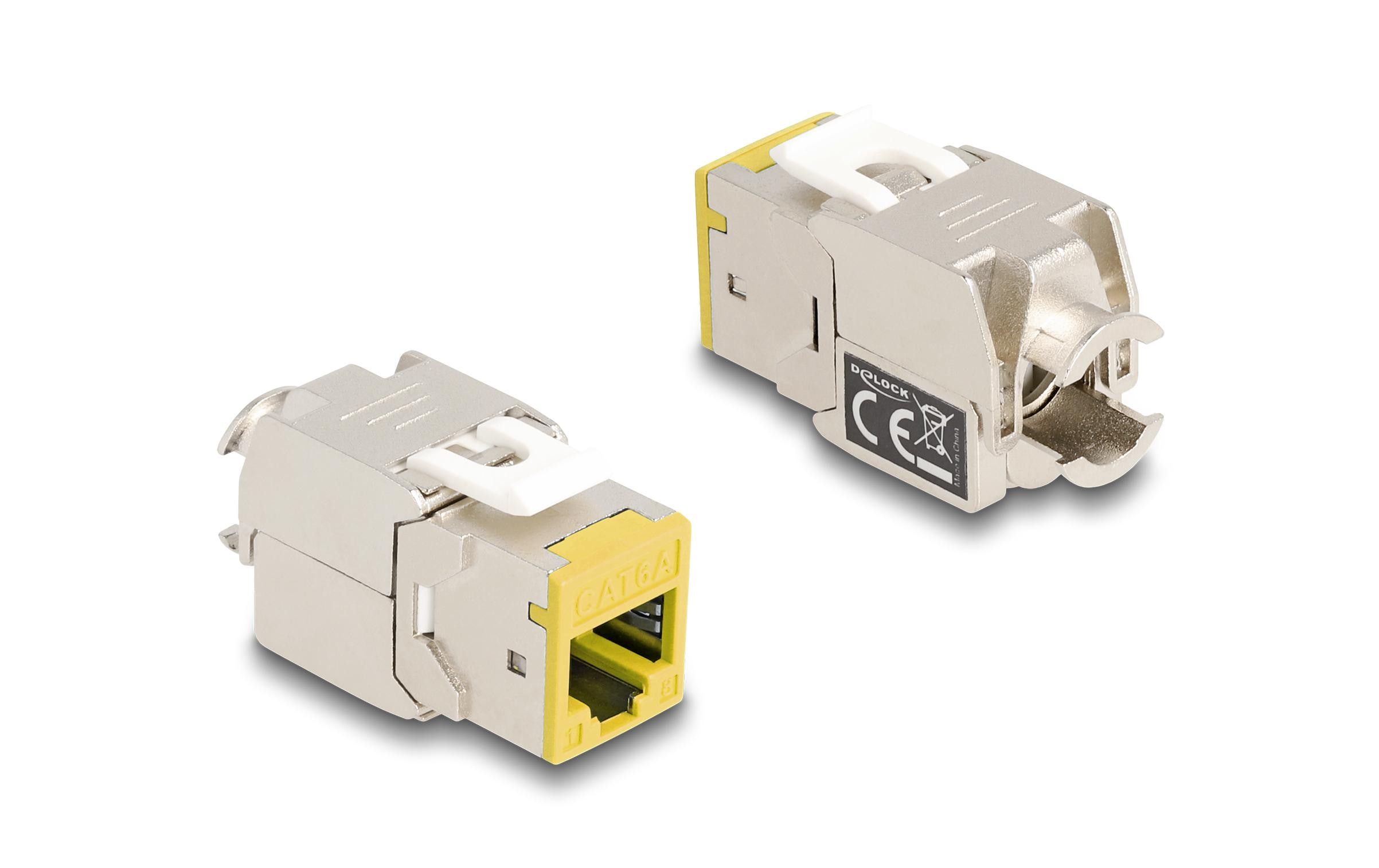 Keystone-Modul RJ45 zu LSA, Cat.6A Farbig, 8 StückDelock Keystone Modul RJ45 Buchse zu LSA Cat.6A werkzeugfrei farbig Set 8 Stück