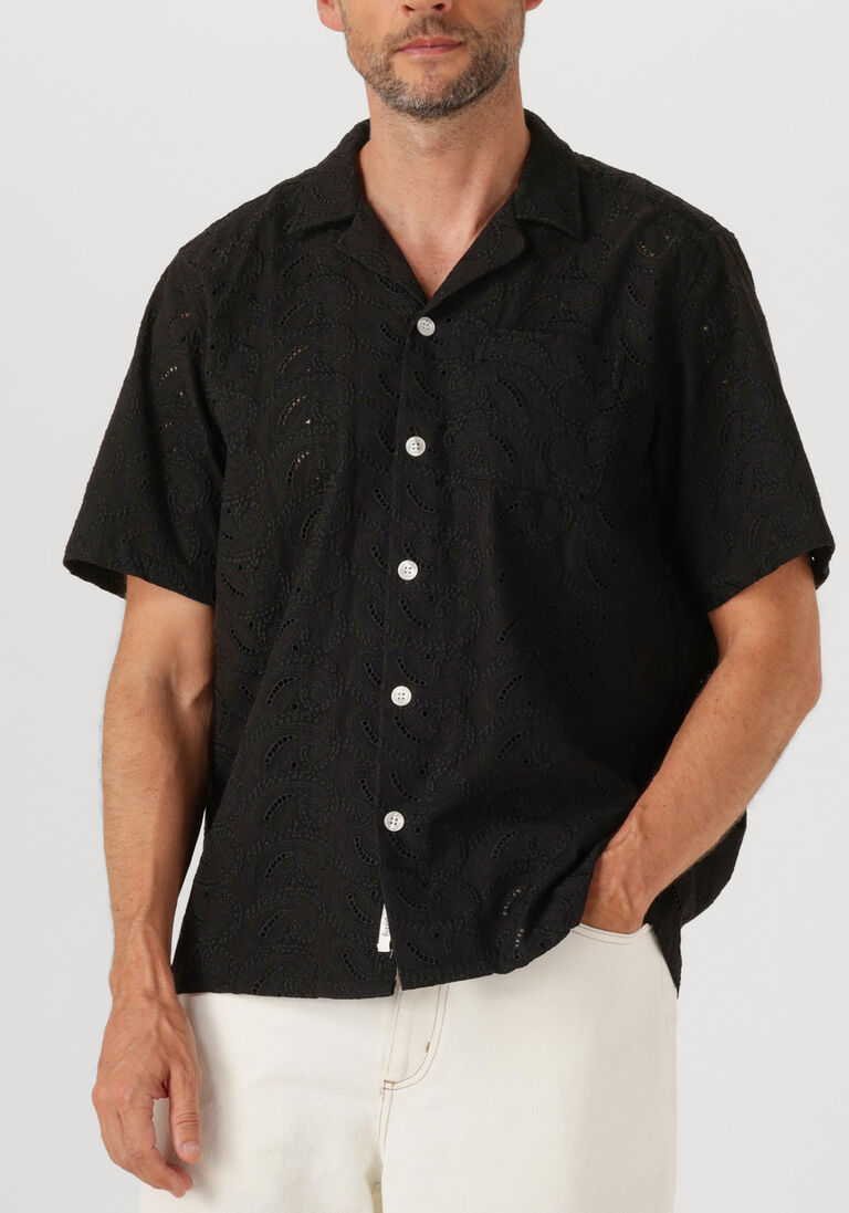 zwarte forét casual overhemd leo paisley shirt