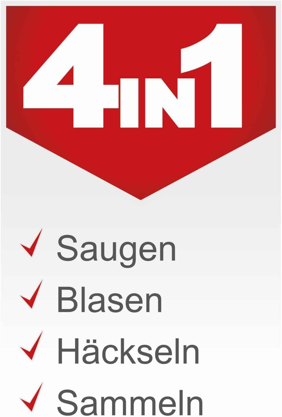 Scheppach Benzin Laubbläser LBH2600P | 1PS | 2-Takt Motor| 268 km/h Luftgeschwindigkeit | 678m³/h Luftstromvolumen | Saug- und Häckselfunktion | Laubsauger 4in1 | inkl. 50L Fangsack, Saug- & Blasrohr