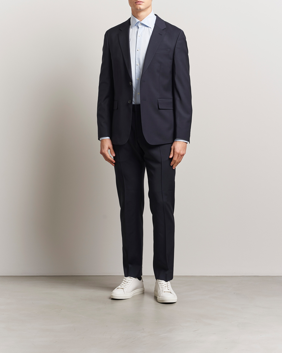 Filippa K Slim Wool Trousers Dark Navy