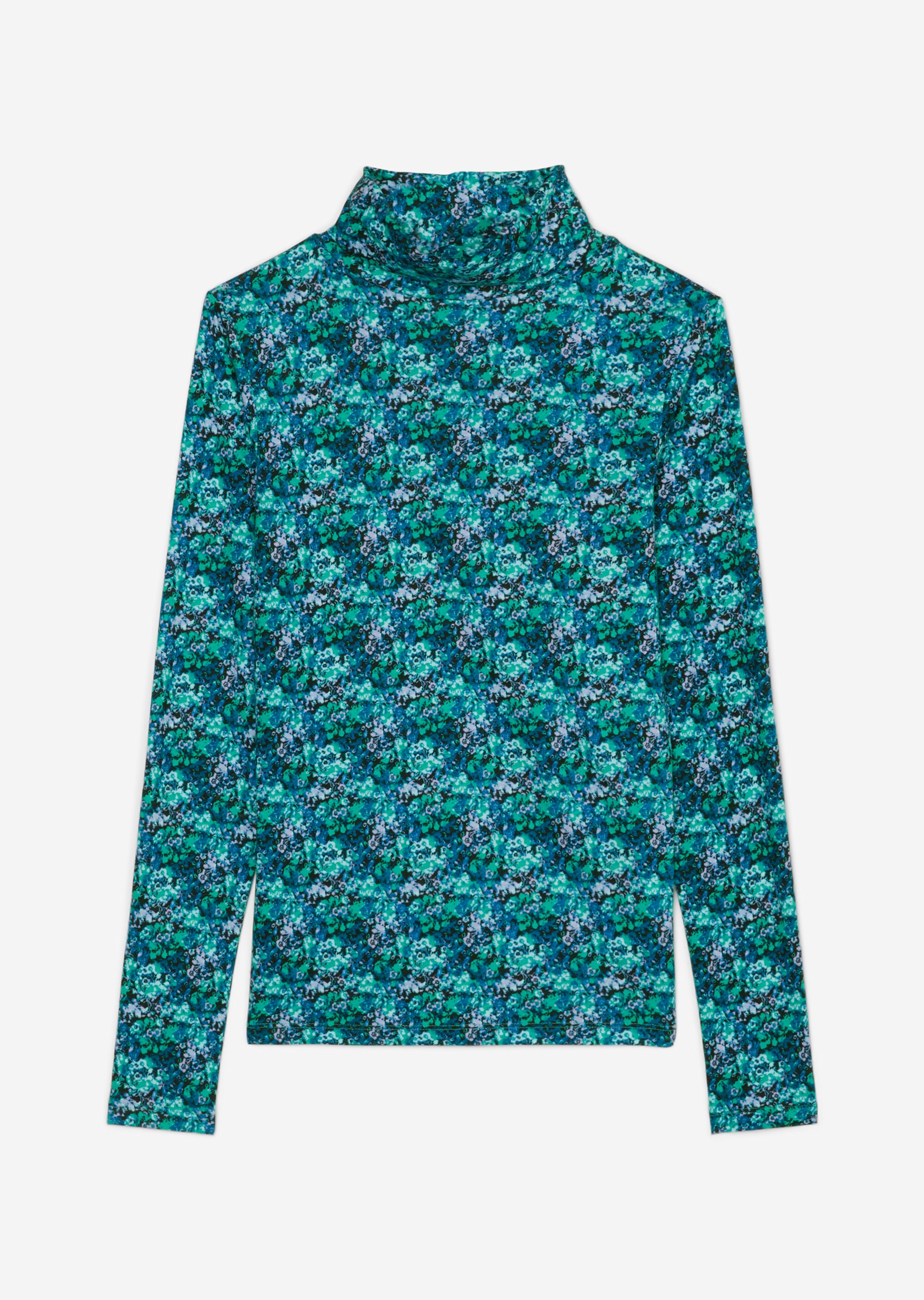 Print-Rollkragen-Longsleeve slim aus Organic-Cotton-Single-Jersey