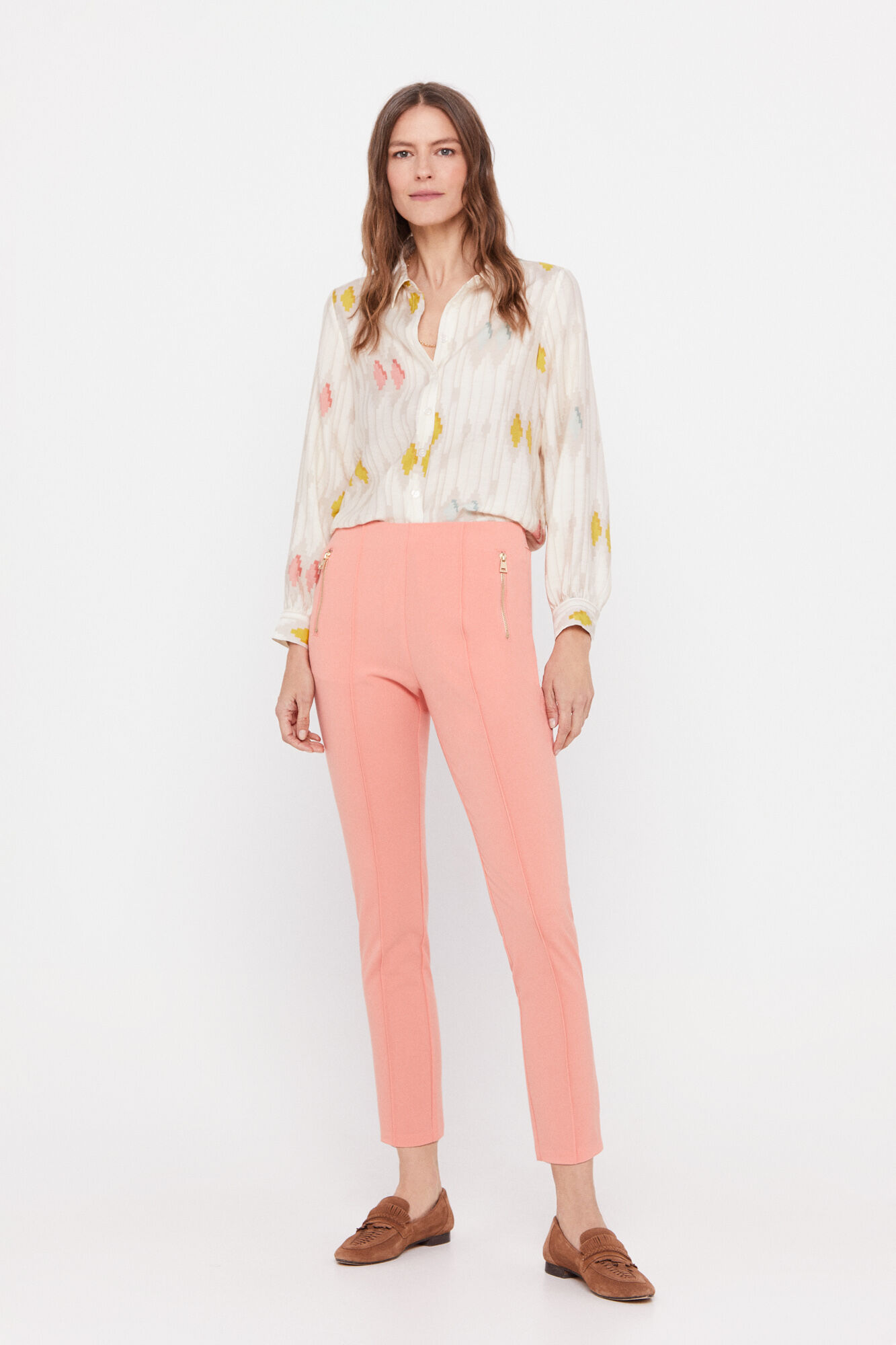 Calça skinny - Coral