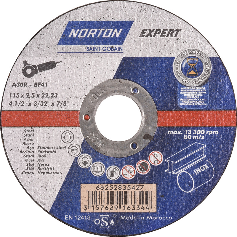 Norton Expert doorslijpschijf staal/inox 115x2,5x22,23mm