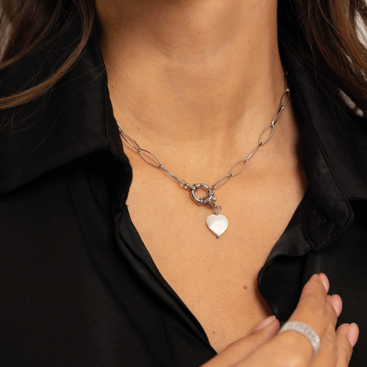 Collier Anneau acier Luza Charms