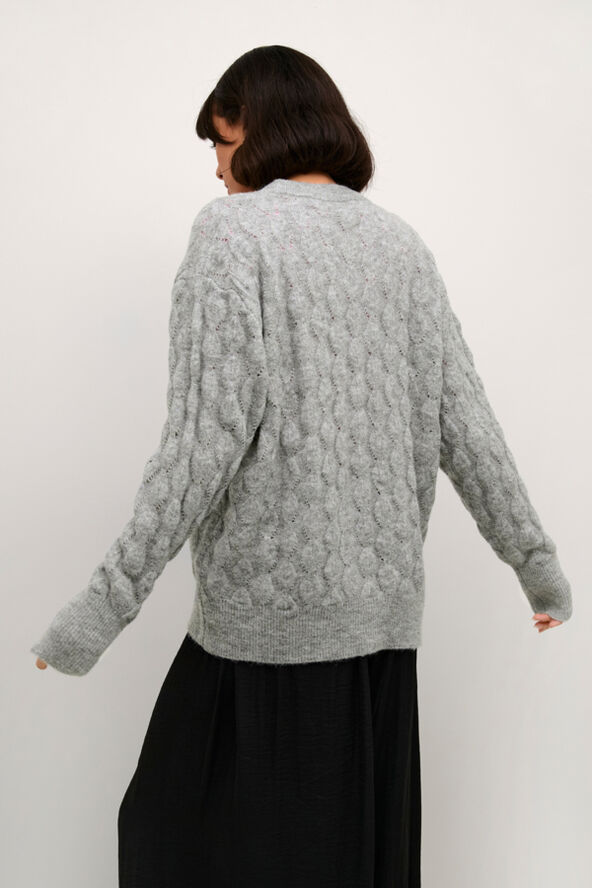 Kaffe KAmalene Knit Cardigan Grey melange