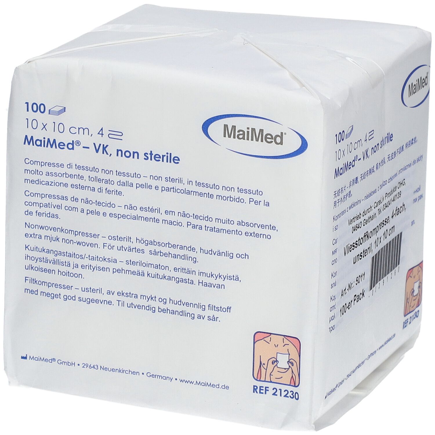 Vliesstoffkompressen unsteril 10 x 10 cm 4-fach