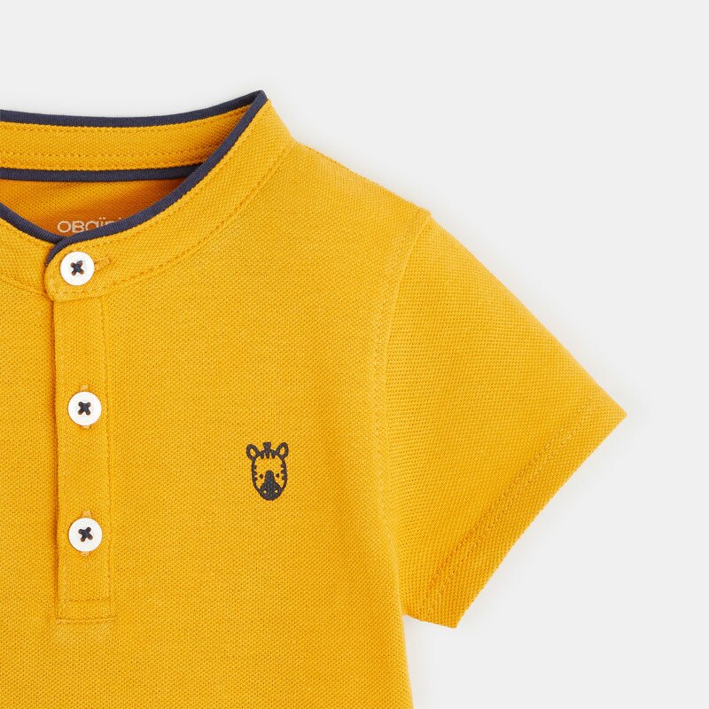 Polo zèbre col officier jaune bébé garçon Jaune
