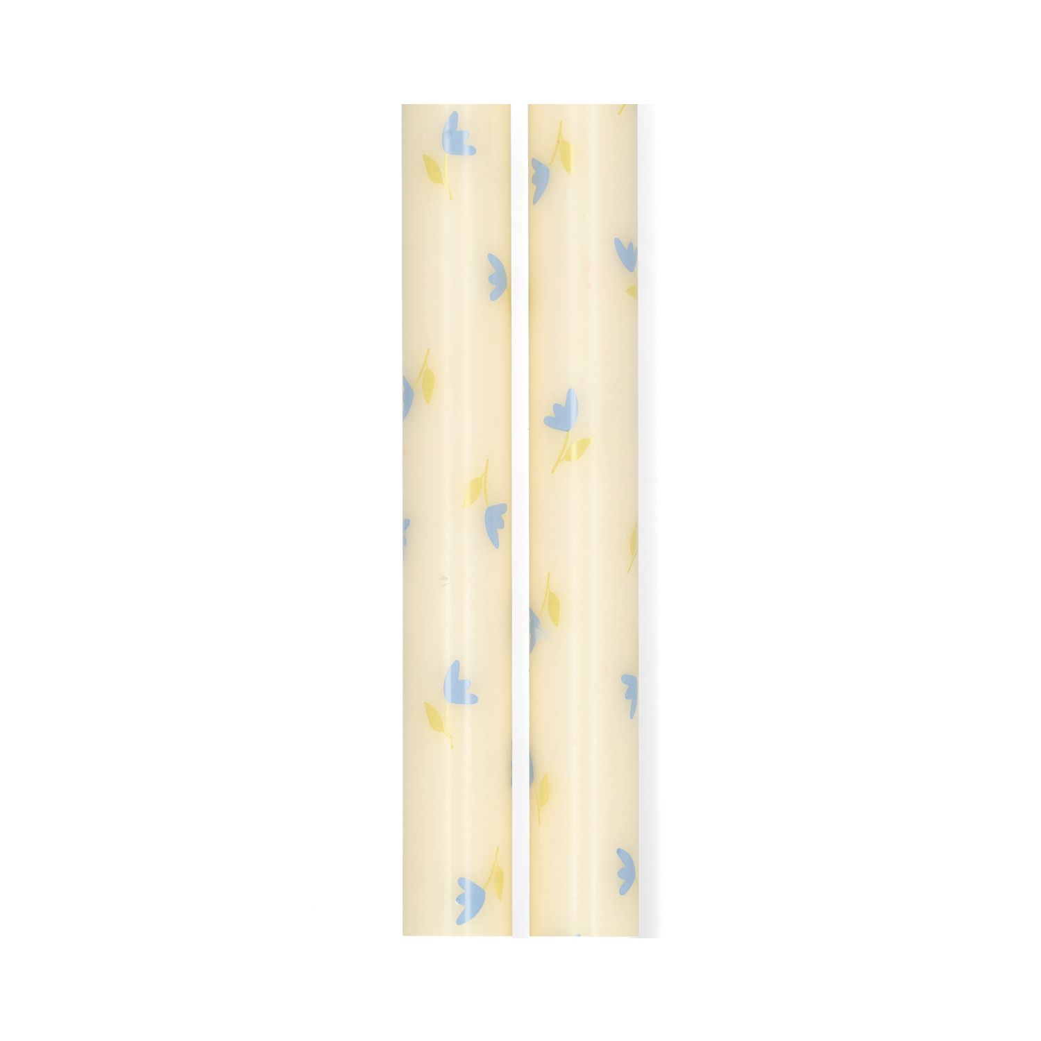 Dinerkaarsen, met bloemen, 25 cm, 2 stuks