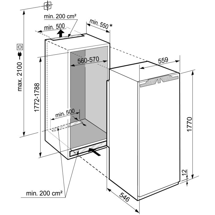 Liebherr Einbau Einbau Kühlschrank IRBd5170-20 Peak BioFresh