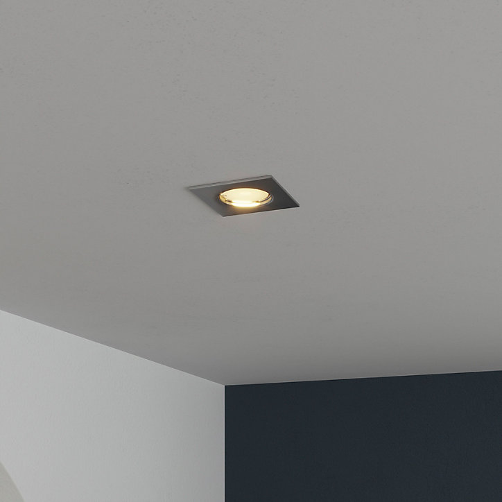 Support carré pour spot encastrable Ares IP20 ⌀8,5xH.2,8cm métal chrome GoodHome