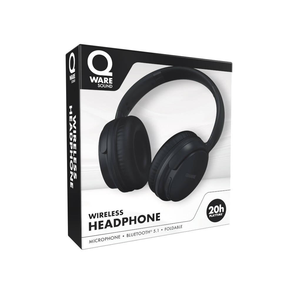 Qware Sound draadloze headset - zwart