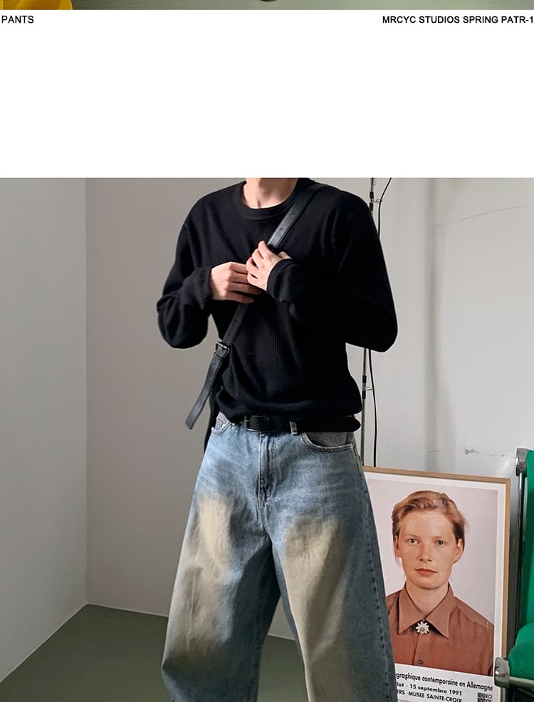 MRCYC - Mid Rise Washed Wide Leg Jeans
