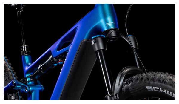 VTT Électrique Tout-Suspendu Cube Stereo Hybrid One44 HPC SLX 800 Shimano Deore XT 12V 800 Wh 27.5'' Bleu Nebula 2025
