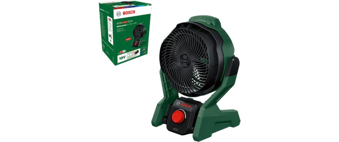 Akku-Ventilator UniversalFan 18 V-1000 Rot/SchwarzAkku-Ventilator mit starkem Luftstrom und langer Laufzeit für vielseitigen Einsatz