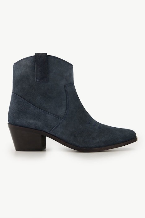 Leder-Stiefeletten, Veloursleder, Cowboystiefel, Weite H
