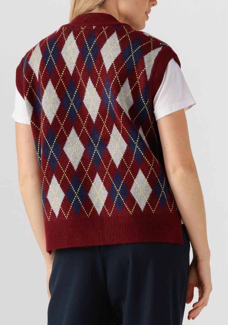 bordeaux co'couture spencer row check vest