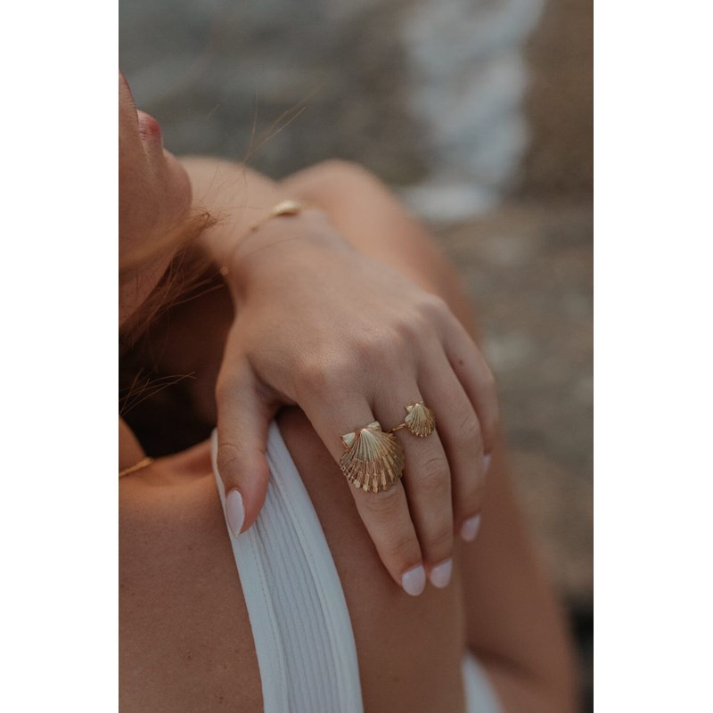 bague coquillage plaqué argent - NÉRÉE