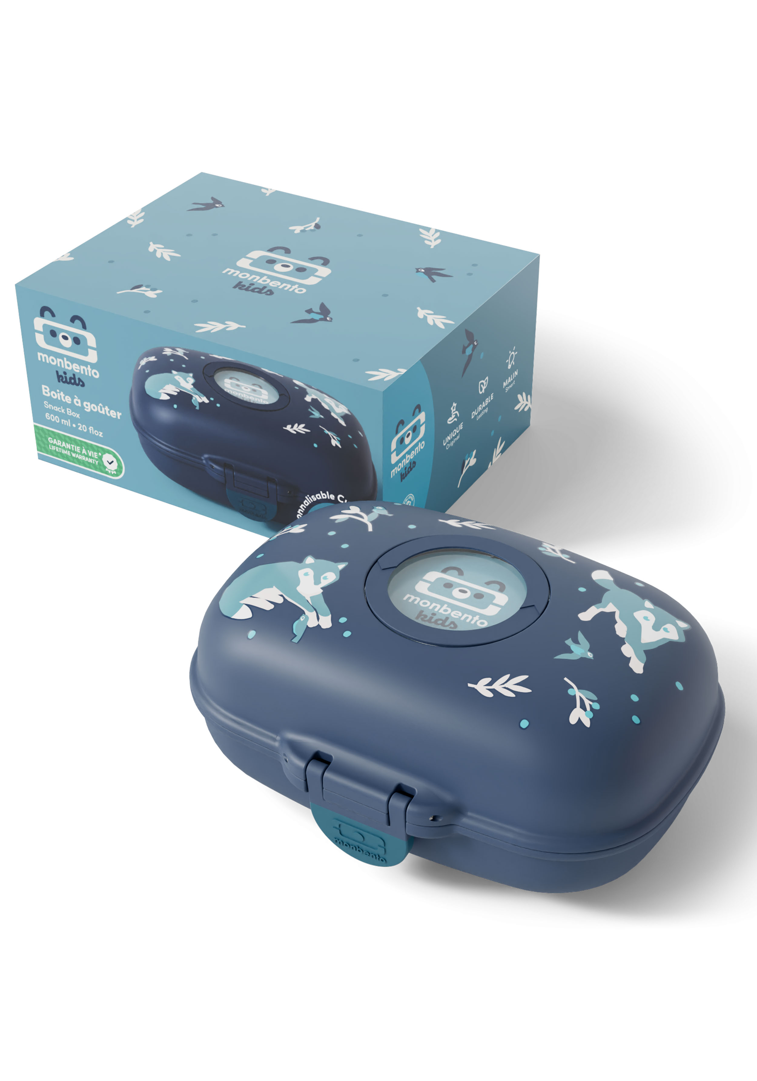Monbento Kinder-Snackbox Gram Blue Wolf