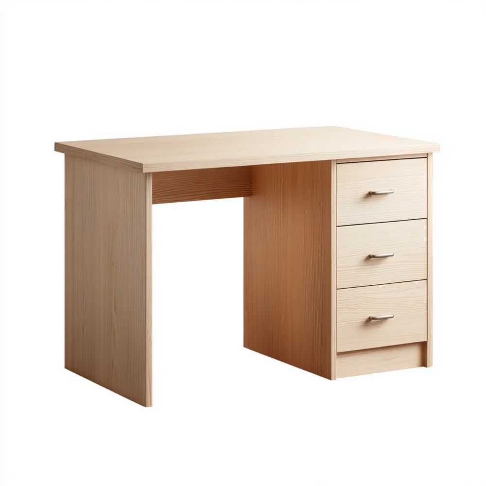 Schreibtisch mit 3 Schubladen Holz 120x60x75 cm - Beige - Klassisches Design