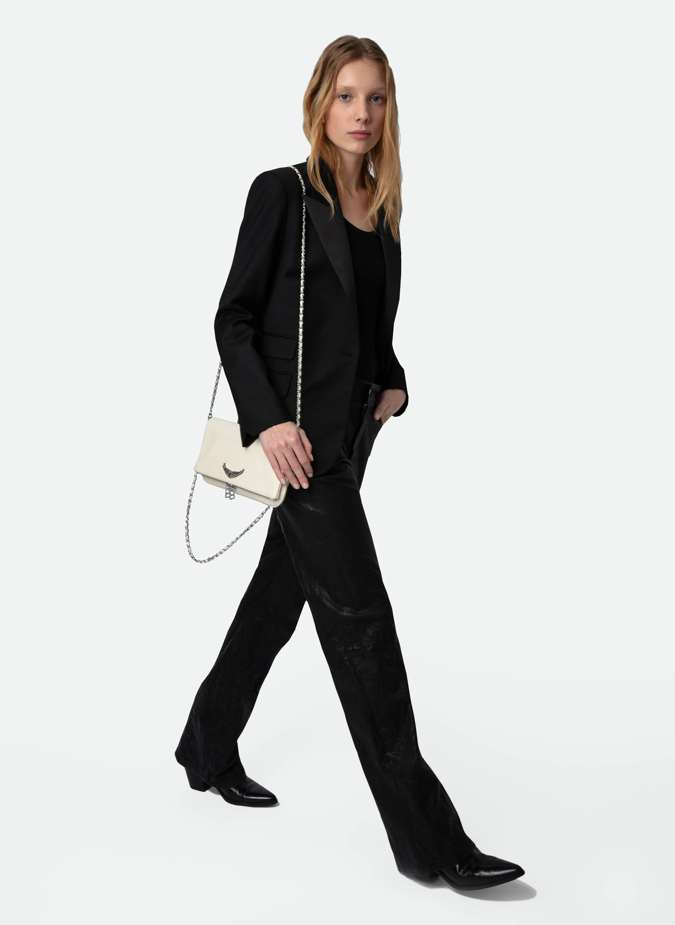 ROCK - Pochette en cuir | Blanc