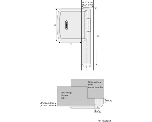 Scharnierzijdebeveiliging Abus FAS101 W EK wit