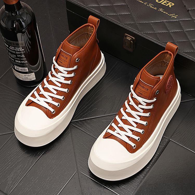 Mr Ozera - Platform Lettering High-Top Sneakers