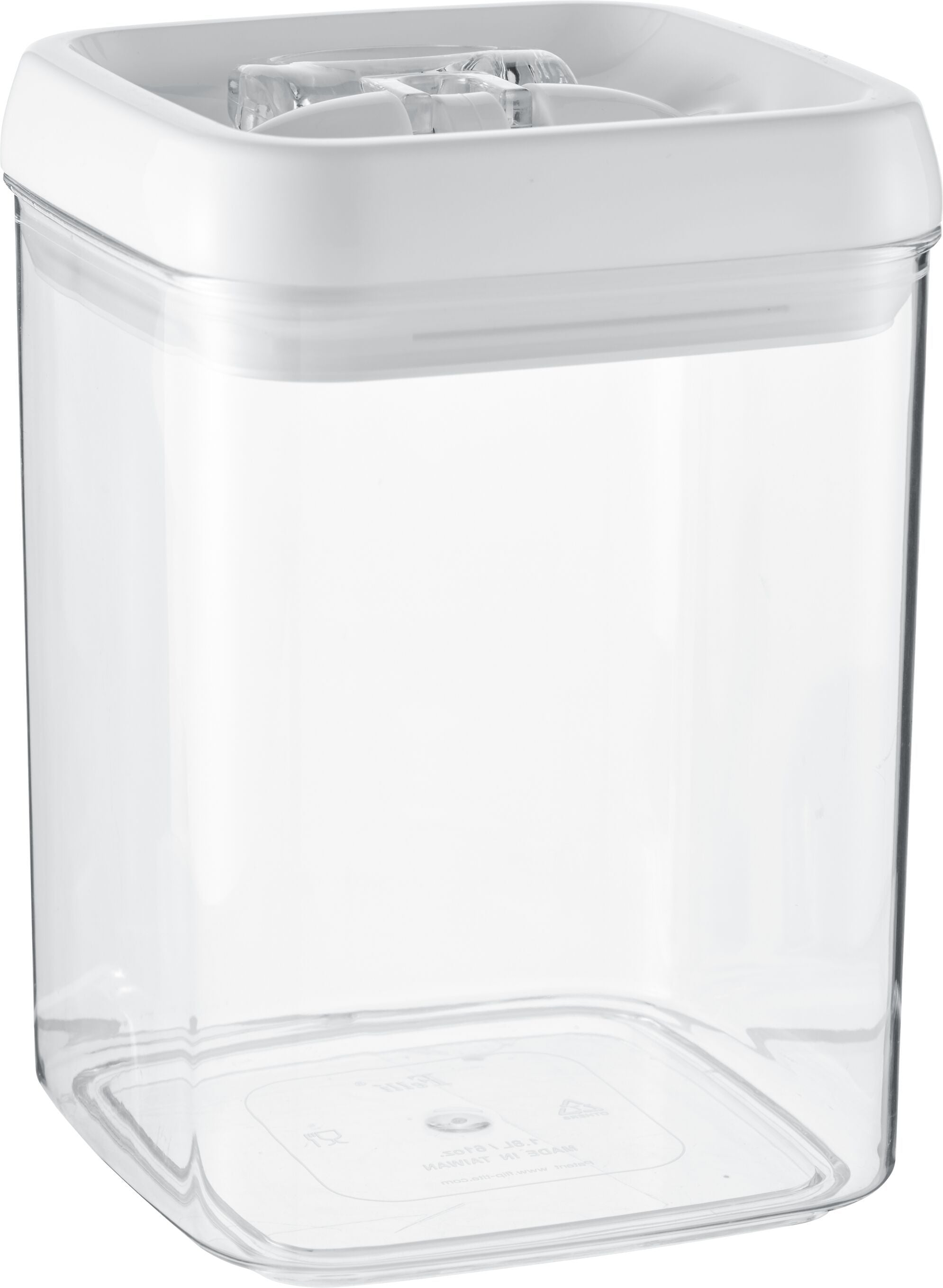 NOA Vorratsdose - Transparent, Weiss / B: 12.8 cm x T: 12.8 cm x H: 17.8 cm