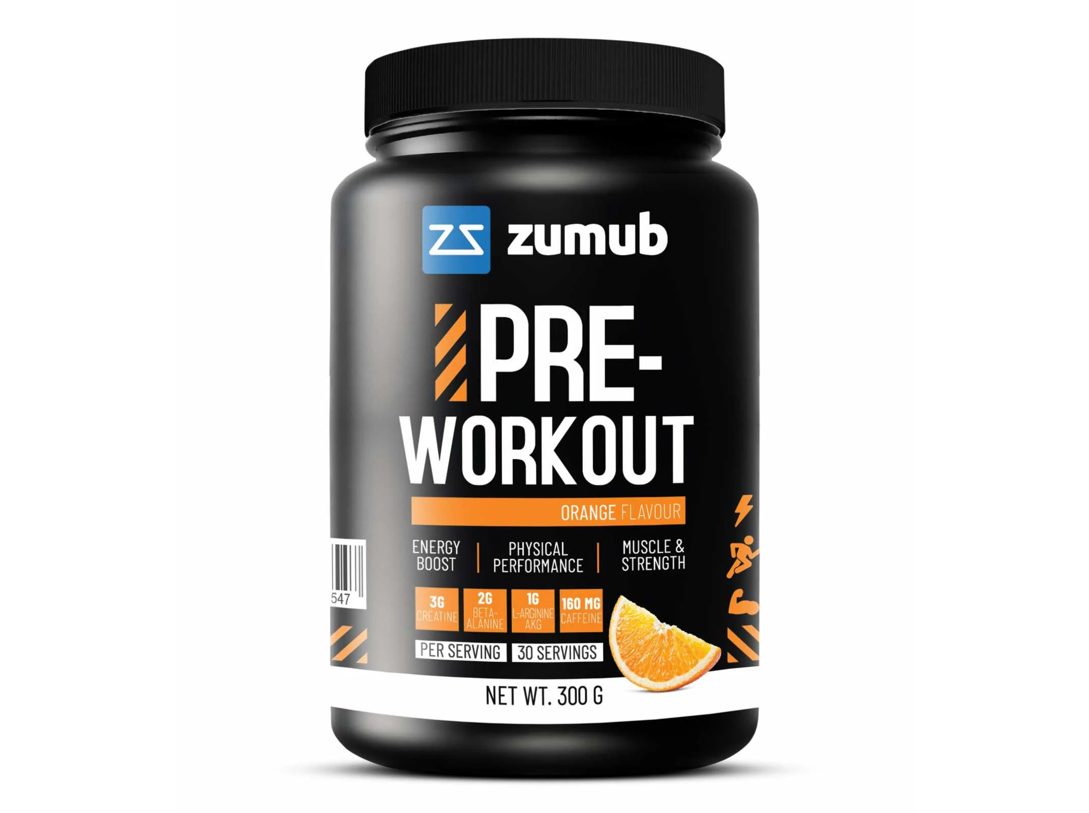 SUPLEMENTO ZUMUB PRÉ-TREINO LARANJA 300G