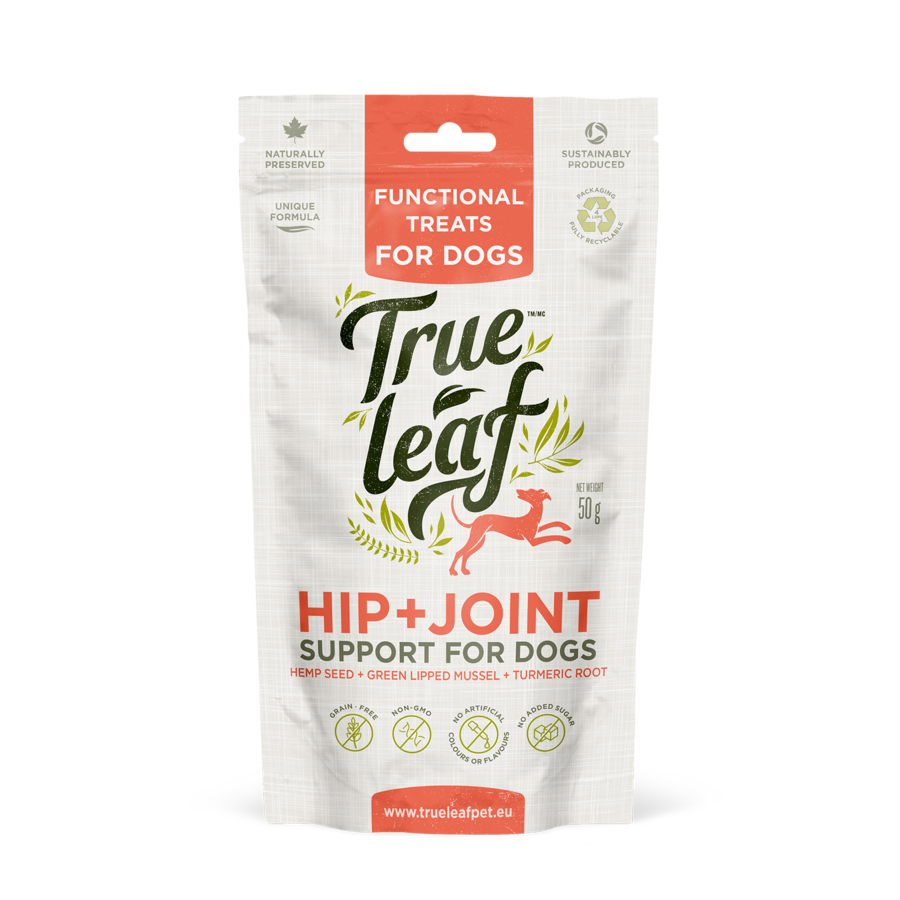 Petisco True Hemp para Cães com Sabor de Frango para Auxílio nas Articulações e Quadris.