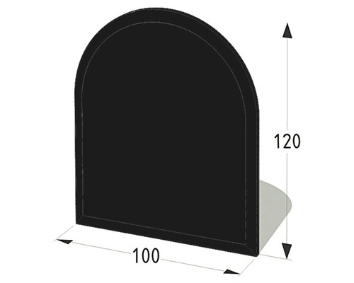 Glazen brandwerende plaat, halfrond, 100x120 cm