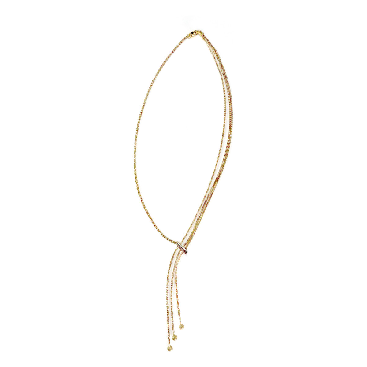 Collier d'occasion 2 ors 750 maille fantaisie 45 cm