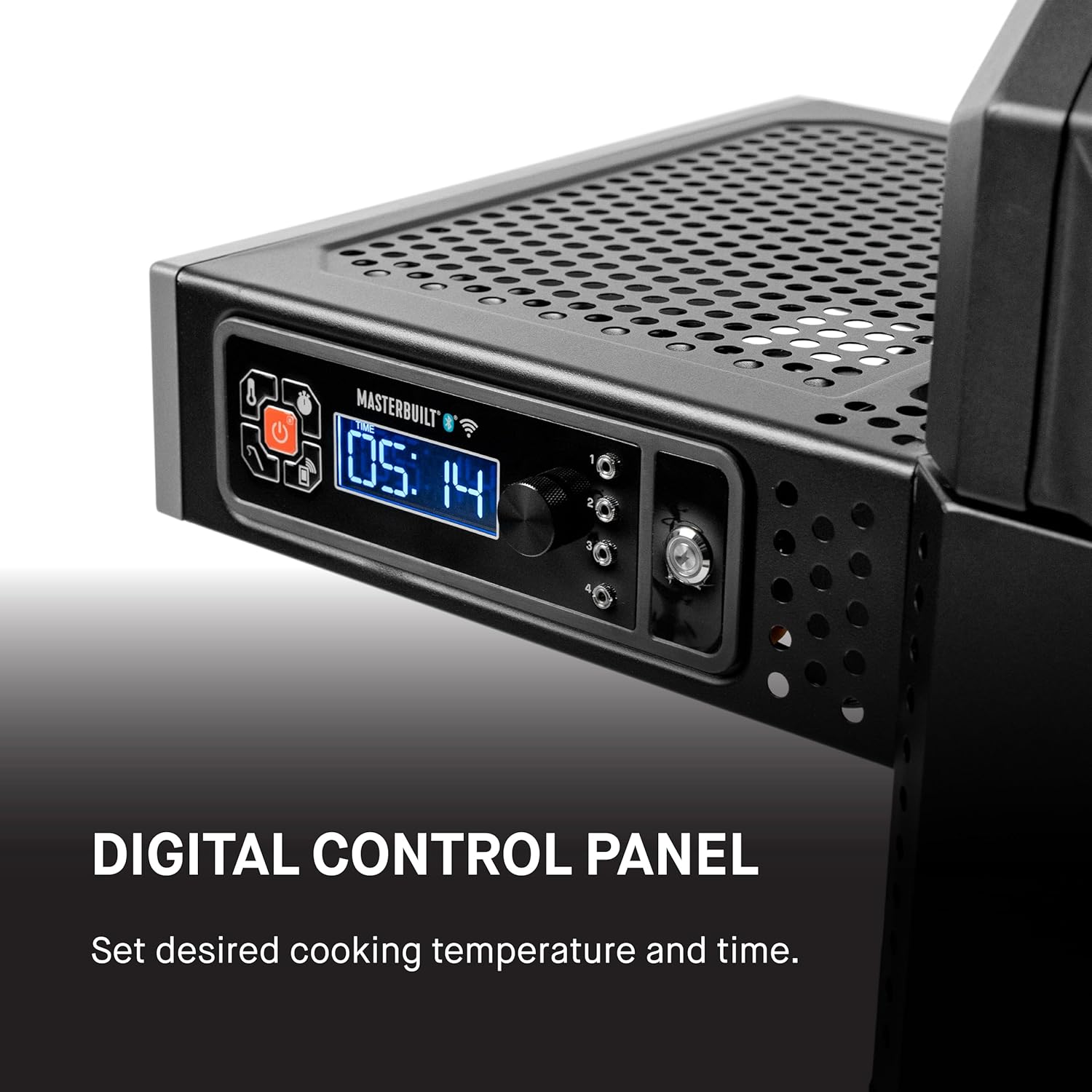 Meisterbuilt AutoIgnite 545 Digitaler Holzkohlegrill und Räucherofen mit digitaler Steuerung, App-Konnektivität, Anbratplatte, Mini-Trichter und 545 Koch-Quadratzoll in Schwarz, Modell MB20042724