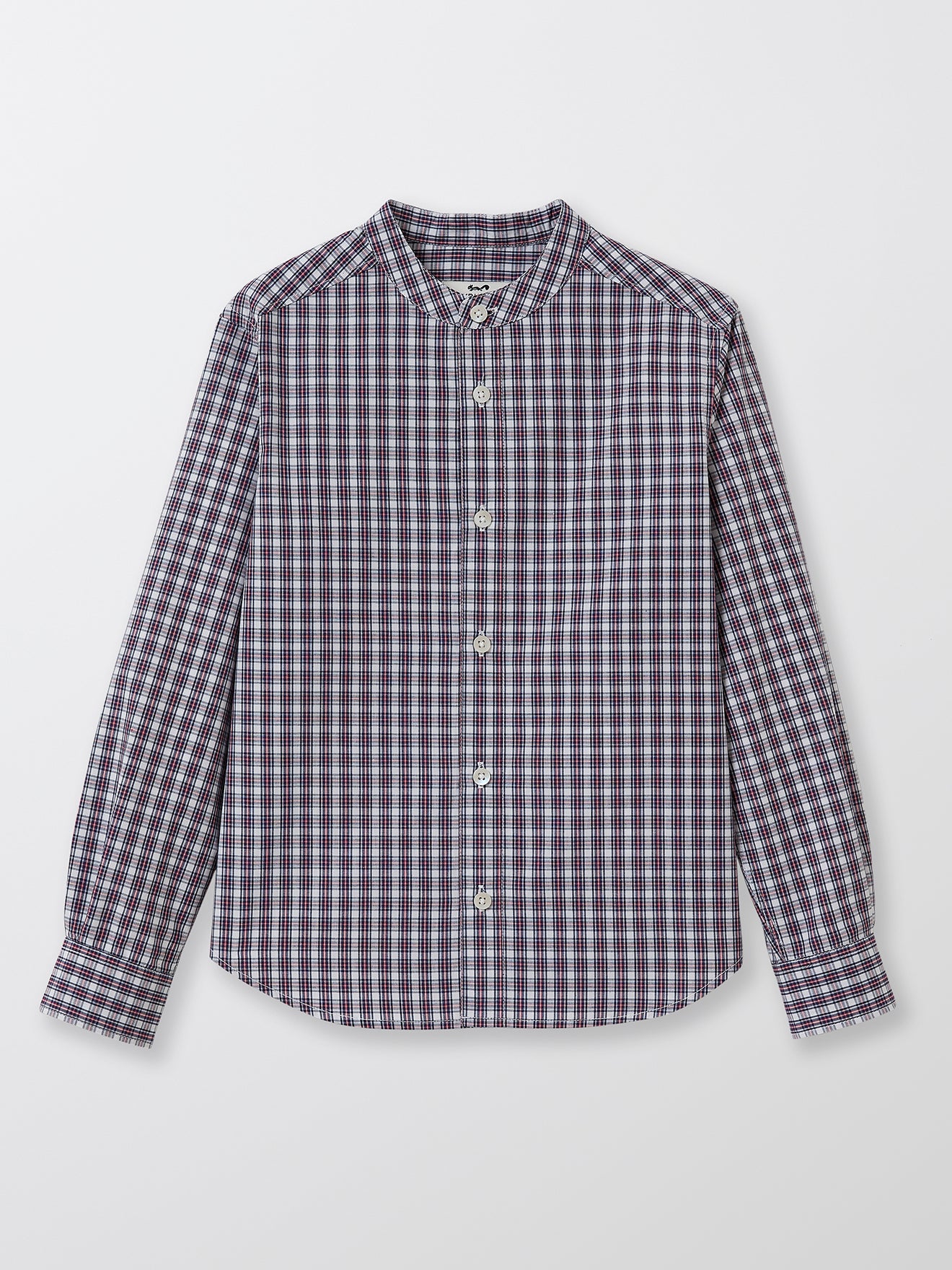 Chemise à carreau Garçon col mao