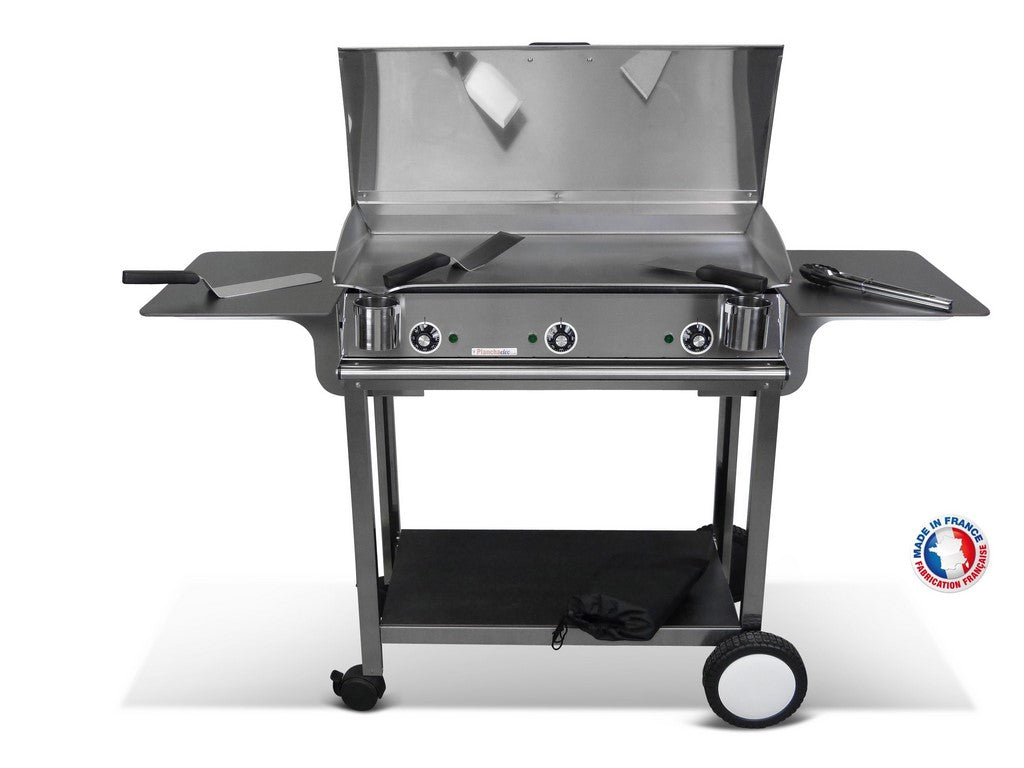 Pack plancha électrique PlanchaElec Lux 830 Inox - Chariot Rivoli Plan