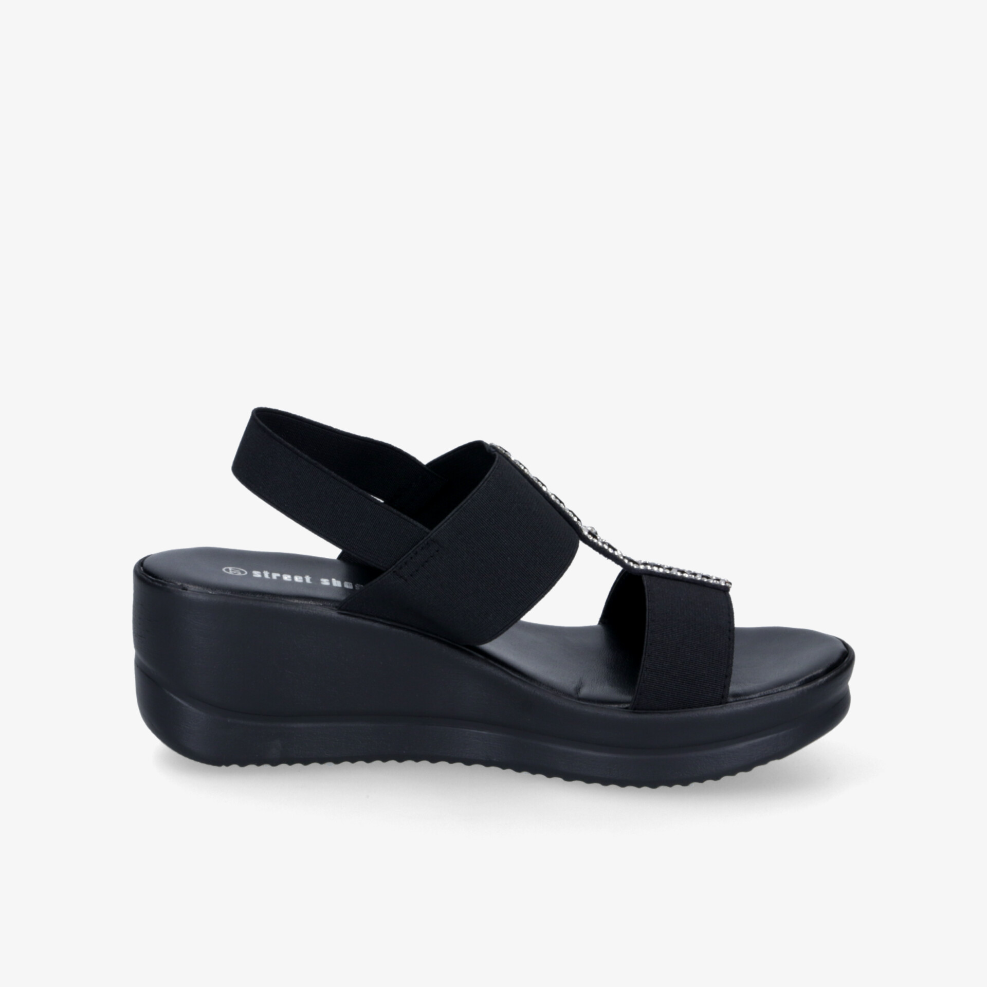 street shoes Damen Keilsandalen schwarz