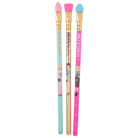 Depesche TOPModel Bleistift in Schminkpinsel Optik, 3er Set