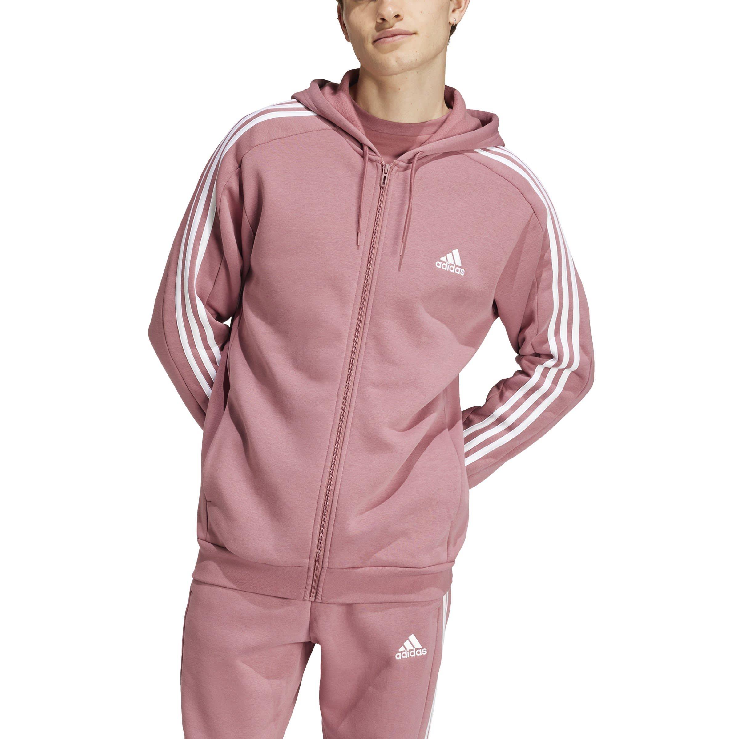 adidas Essentials Fleece 3-Stripes Full-Zip Hoodie Mens