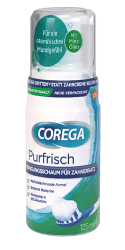 COREGA Purfrisch Reingungsschaum für Zahnersatz