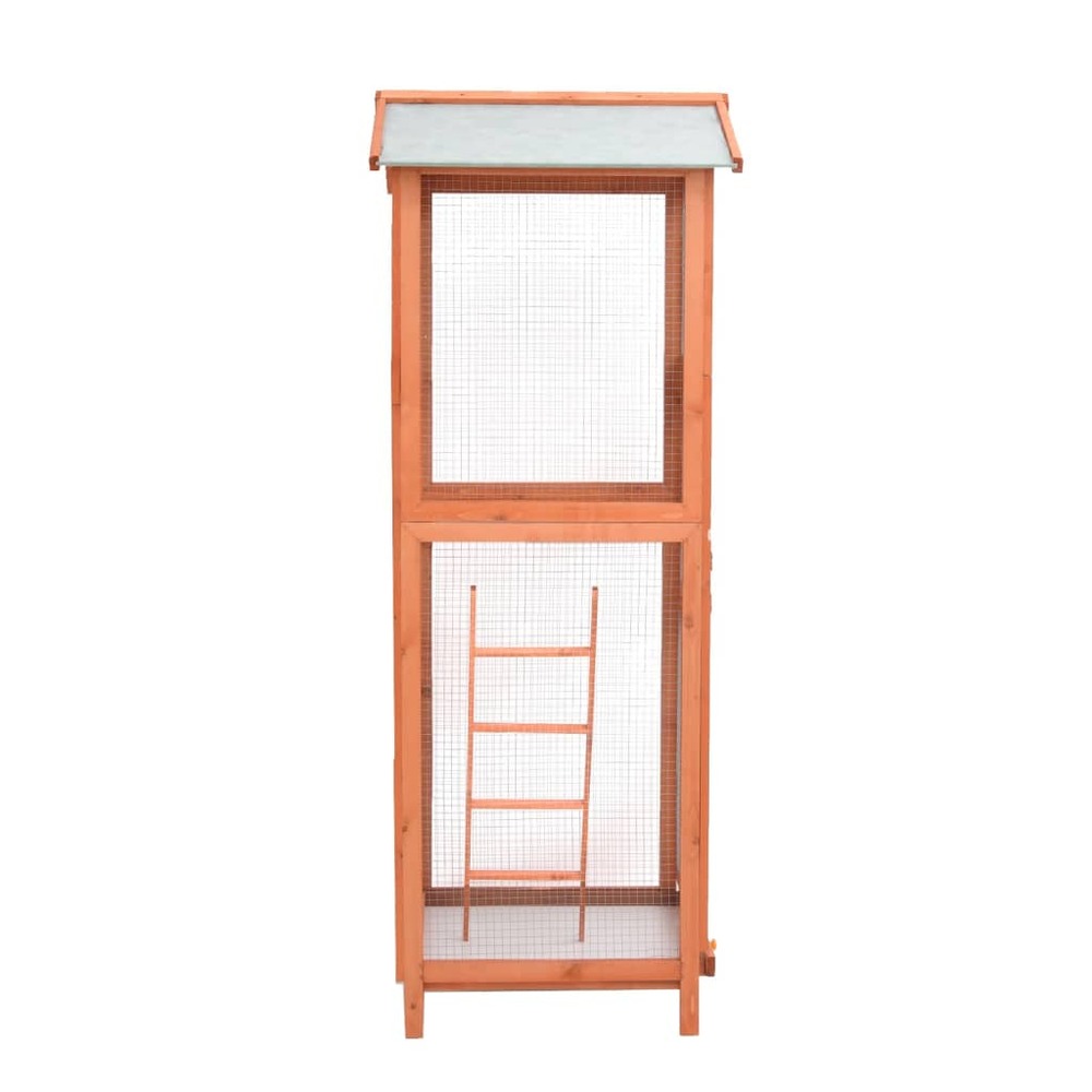Cage à oiseaux 68x62x166 cm bois de sapin massif