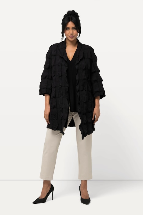 Jacke, 3D Struktur, A-Linie, V-Ausschnitt, 3/4-Arm