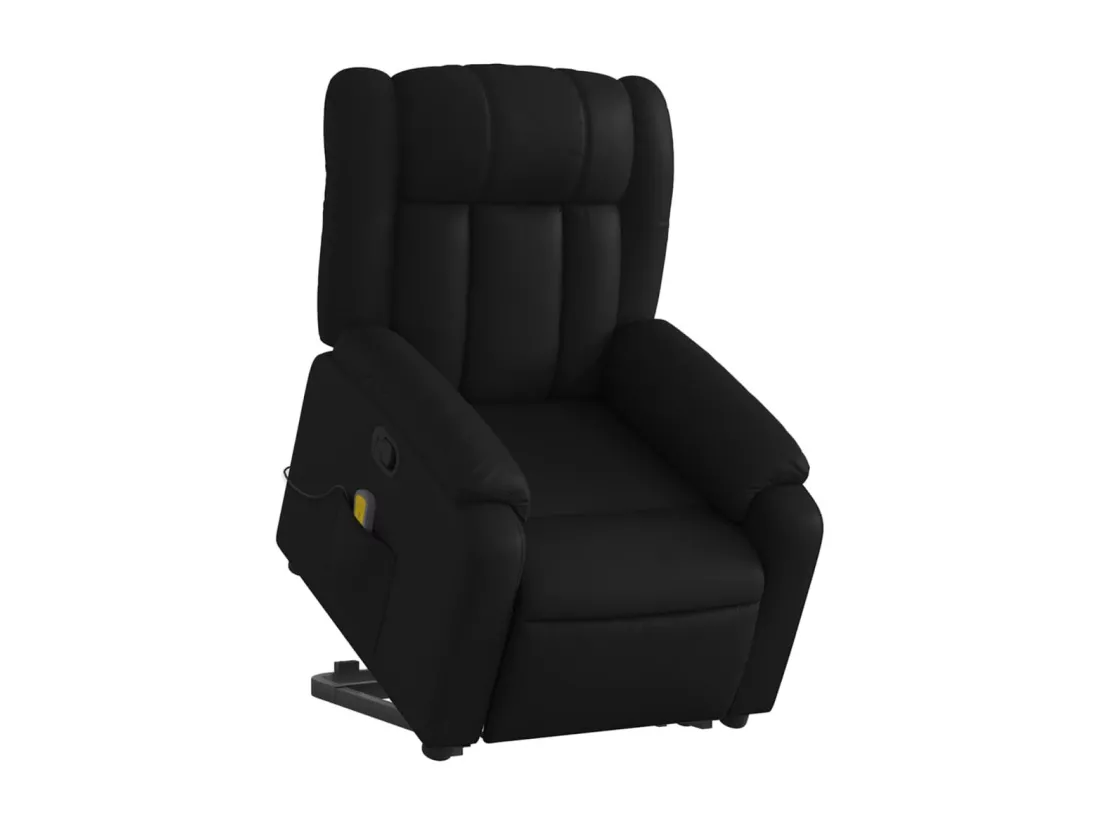 Fauteuil inclinable de massage Noir Similicuir