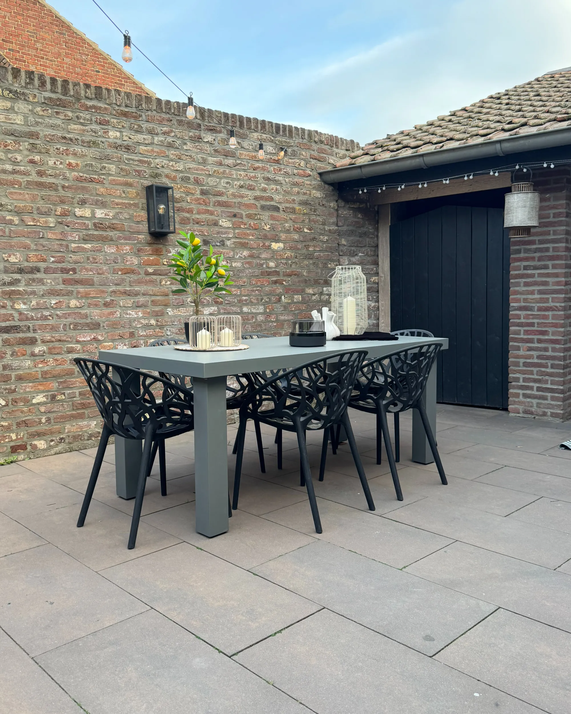Tuin eettafel TARANTO 180 cm 90 cm Beton Grijs