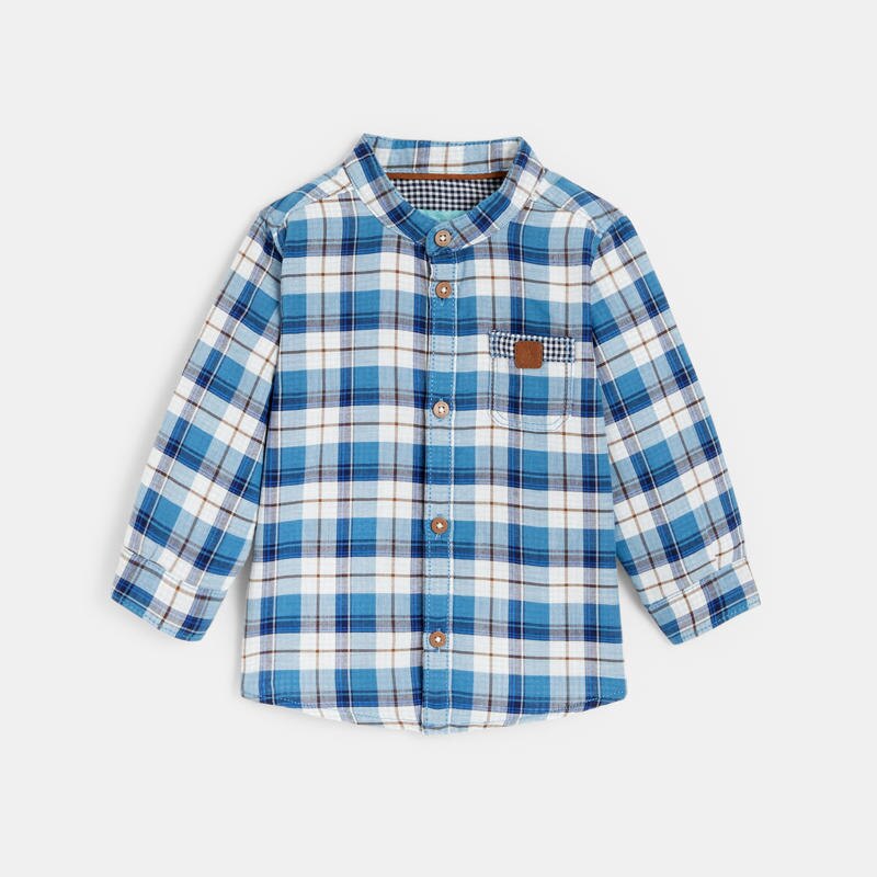 Chemise tubique à carreaux bébé garçon Bleu