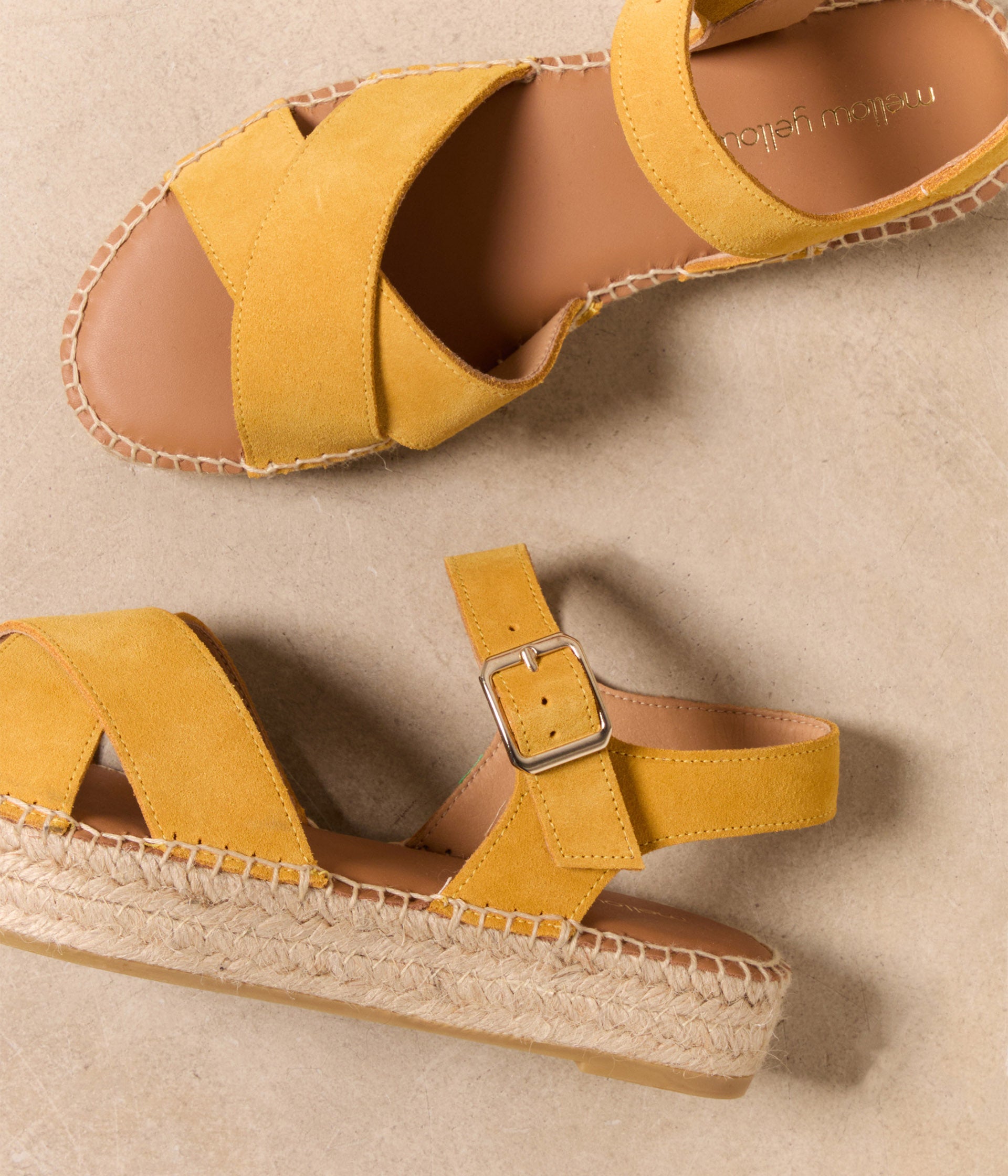 Sandales corde ocre Pio